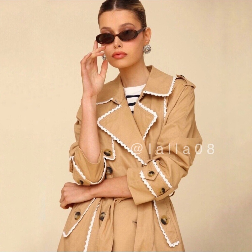 7 for all mankind Trimmed Trench Coat NWT - Picture 3 of 9
